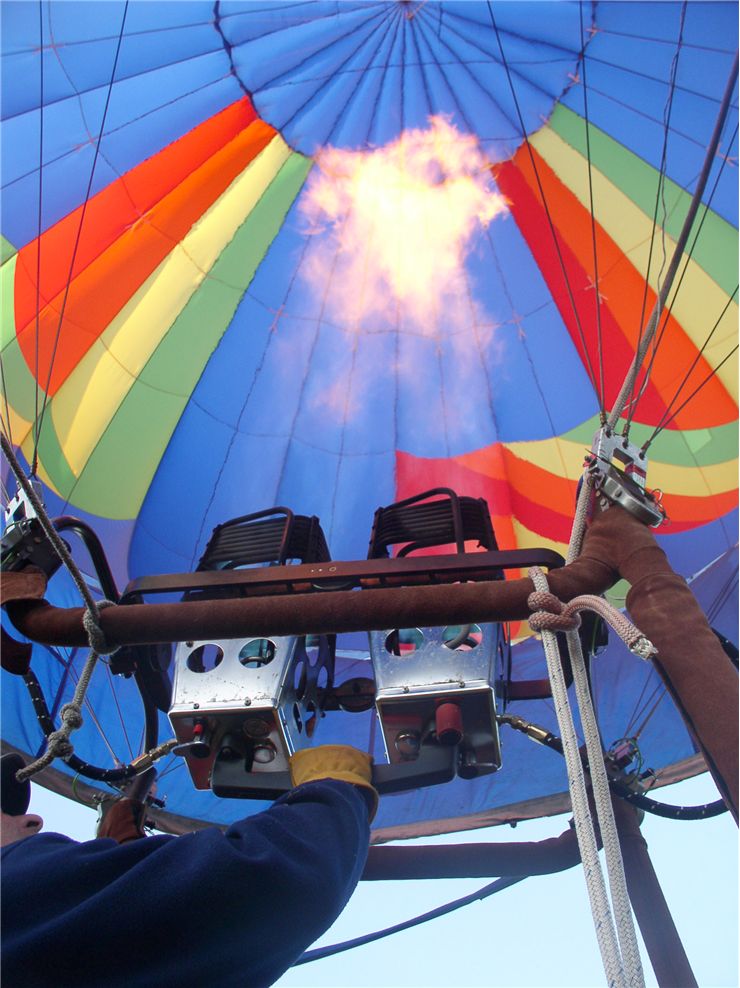 Picture Of Fabric And Engine Of Hot Air Balloon